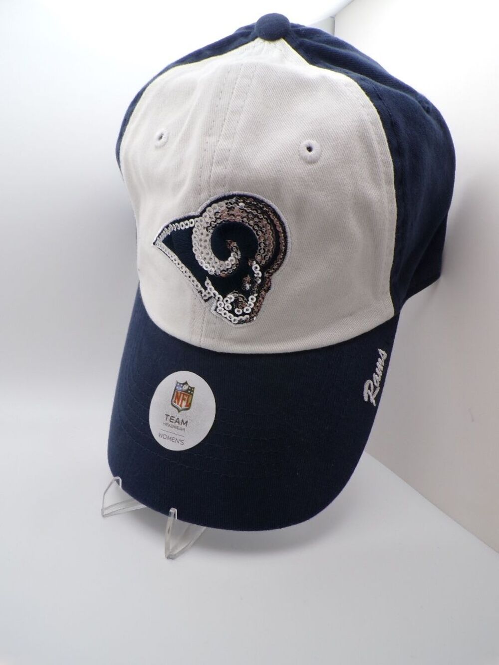 Women's Los Angeles Rams Sequin Logo Baseball Cap Navy